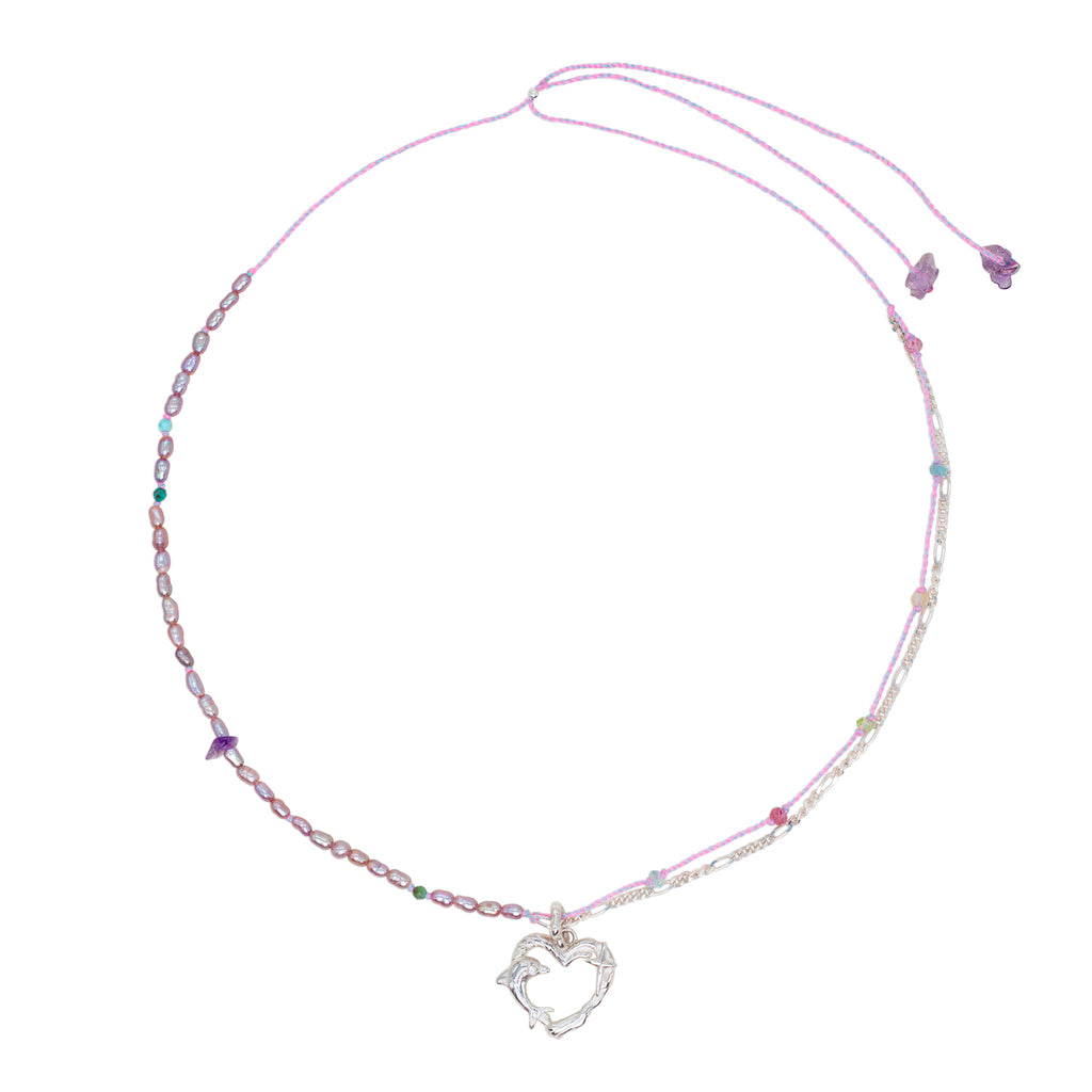Pink Flipper Necklace