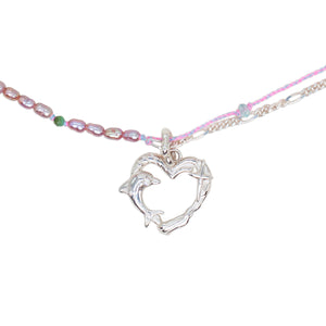 Pink Flipper Necklace