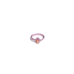 Dragon Eye Pink Oval Opal Ring