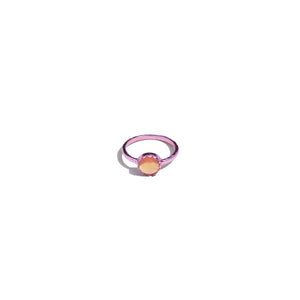 Dragon Eye Pink Round Opal Ring